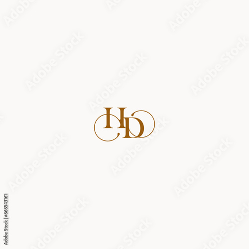 luxury design initial logo with elegant line concept letter HD