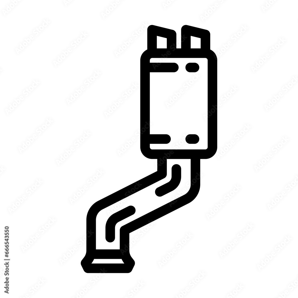 muffler repair car mechanic line icon vector. muffler repair car mechanic sign. isolated contour symbol black illustration muffler repair car mechanic line icon vector. muffler repair car mechanic sign. isolated contour symbol black illustration