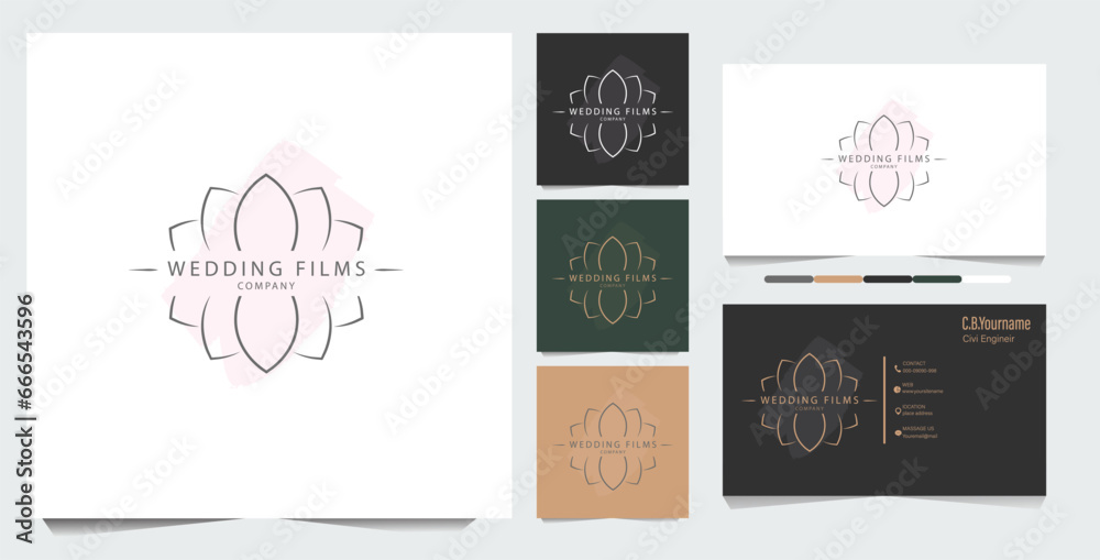 Floral Line Art Logo Concept. Minimalist Logo