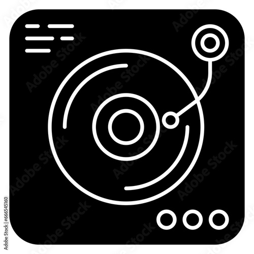      A retro vinyl recorder icon, vector design of turntable 