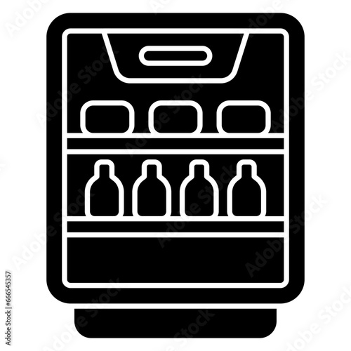 A solid vector design of bar fridge
