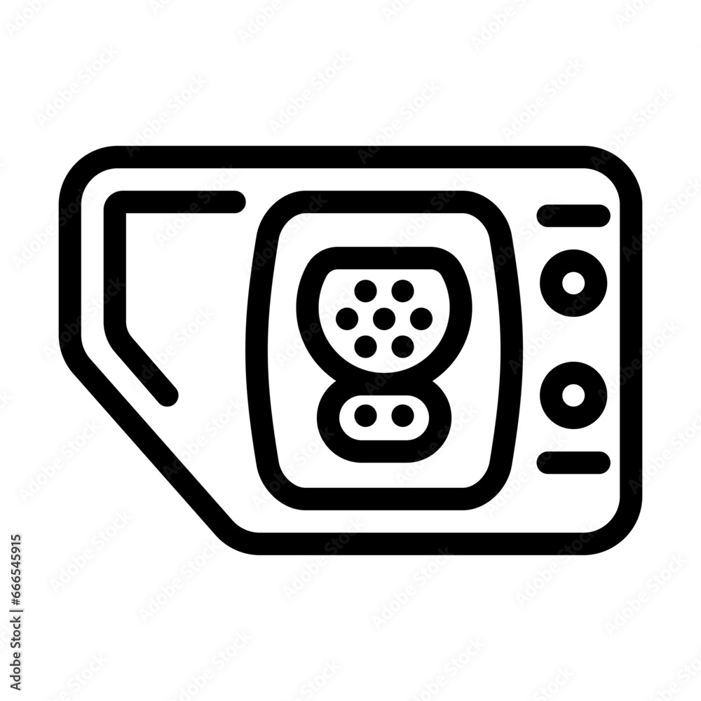 charging port electric line icon vector. charging port electric sign. isolated contour symbol black illustration charging port electric line icon vector. charging port electric sign. isolated contour symbol black illustration