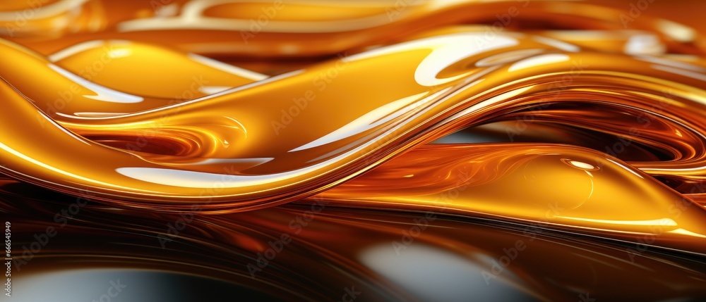 3D background featuring lustrous gold liquid metal, resembling a river ...