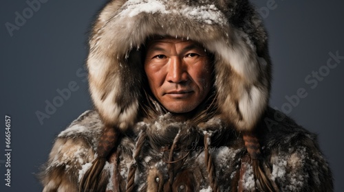 An eskimo wearing traditional clothes © Mustafa