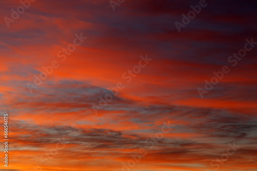 Fiery sunset over the sea © BSANI