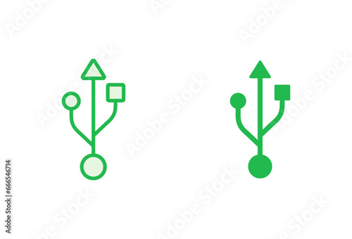 Usb icon set. Flash disk icon vector
