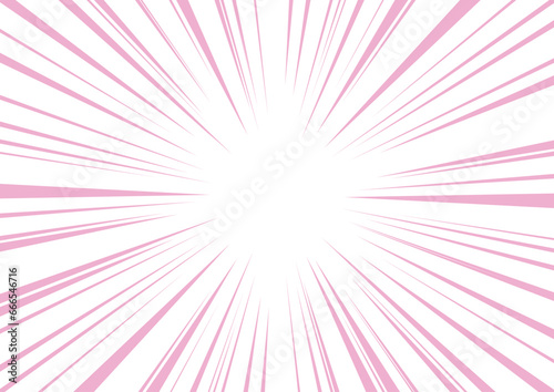 集中線　ピンク　背景　シンプル