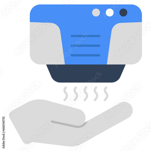 Conceptual icon of air hand dryer machine