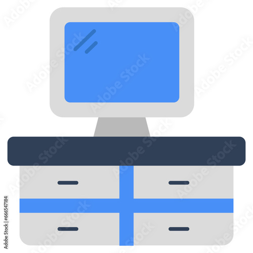 Premium download icon of computer table