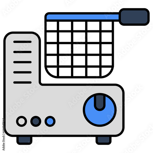 Editable design icon of deep fryer