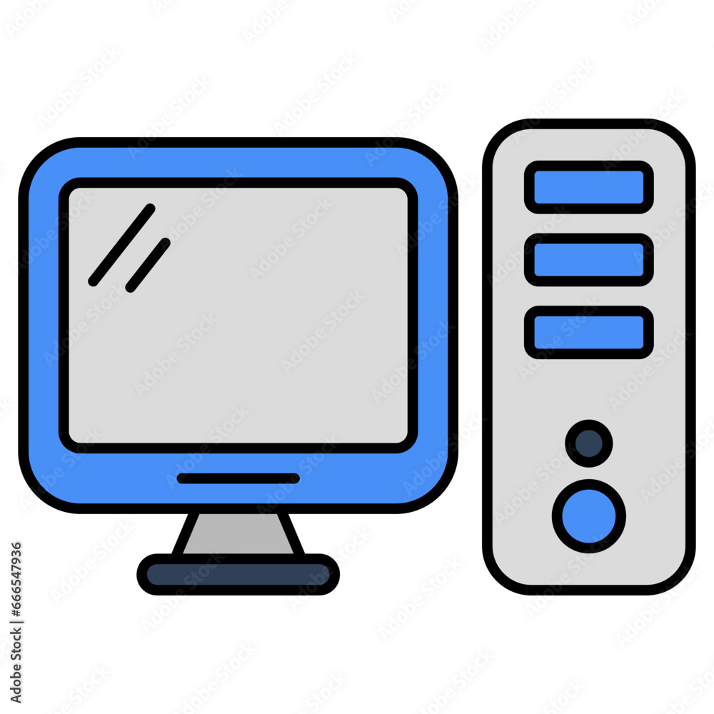 An icon design of computer An icon design of computer