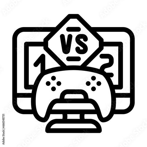 multiplayer games game development line icon vector. multiplayer games game development sign. isolated contour symbol black illustration