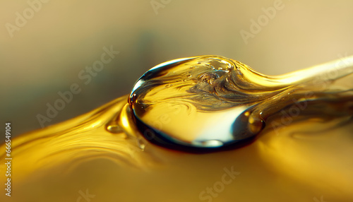 Olive or engine oil splash with waves luxury.