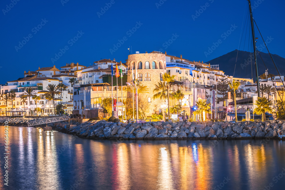 Famous Puerto Banus near Marbella dawn view