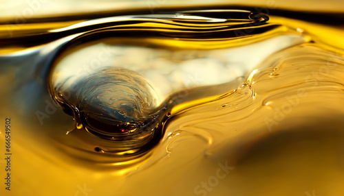 Olive or engine oil splash with waves luxury.