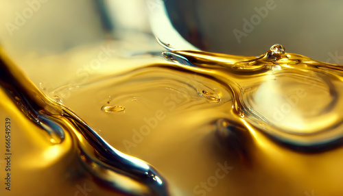 Olive or engine oil splash with waves luxury.