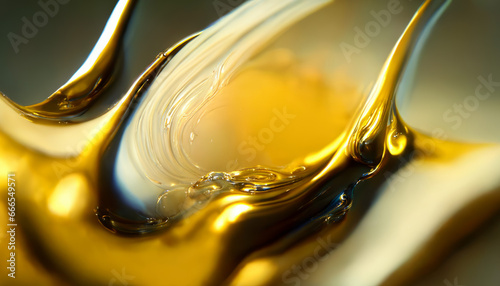 Olive or engine oil splash with waves luxury.