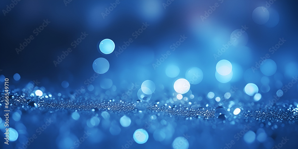 Defocused blue glitter background shallow focus word love christmas,birthday,new year and valentine with Abstract bokeh lights and blurred blue background Ai Generative