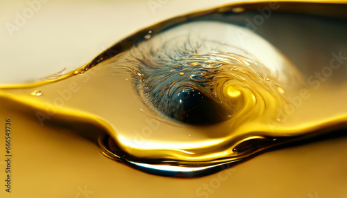 Olive or engine oil splash with waves luxury.