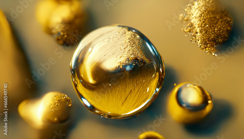 Olive or engine oil splash with waves luxury.