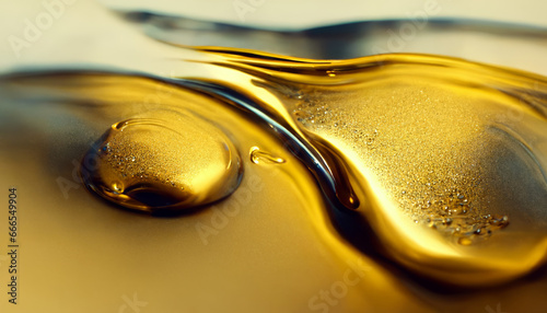 Olive or engine oil splash with waves luxury.