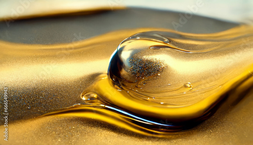 Olive or engine oil splash with waves luxury.