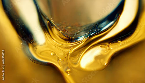 Olive or engine oil splash with waves luxury.