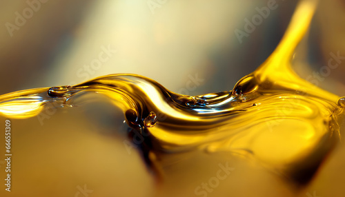 Olive or engine oil splash with waves luxury.