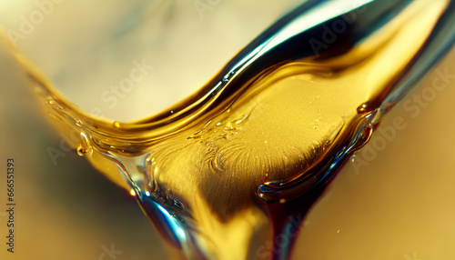 Olive or engine oil splash with waves luxury.