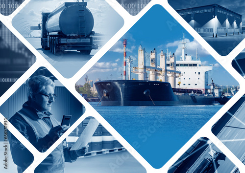 Logistic background. Ship f...