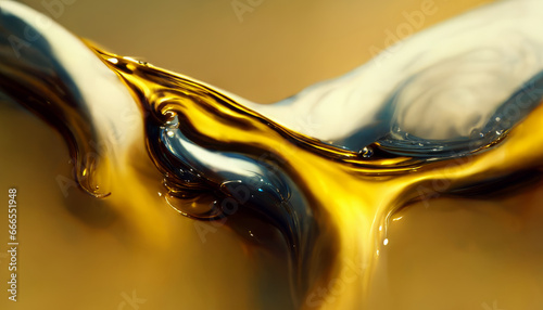 Olive or engine oil splash with waves luxury.