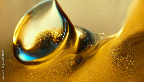 Olive or engine oil splash with waves luxury.