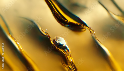 Olive or engine oil splash with waves luxury.