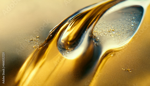 Olive or engine oil splash with waves luxury.