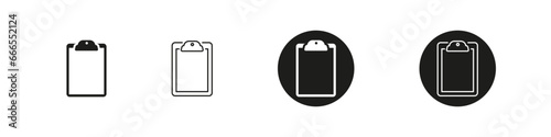 Clipboard vector flat and outline icon set. Paper checklist board icons. Document holder symbols.