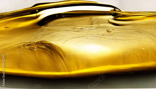 Olive or engine oil splash with waves luxury.
