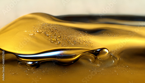 Olive or engine oil splash with waves luxury.