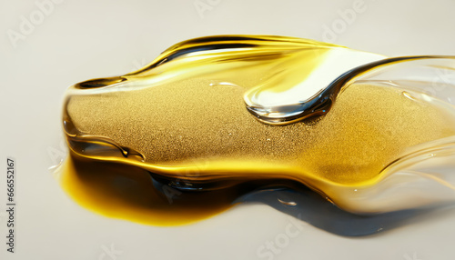 Olive or engine oil splash with waves luxury.