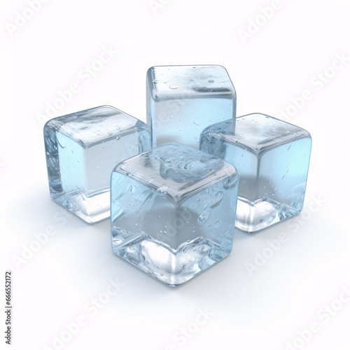 Melting ice cubes isolated on white background including clipping path