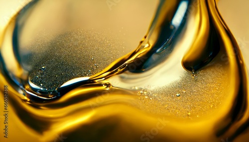 Olive or engine oil splash with waves luxury.