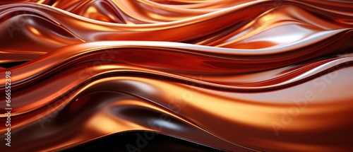 3D backdrop showcases the captivating allure of liquid copper metal, a molten masterpiece that exudes warmth and elegance. photo