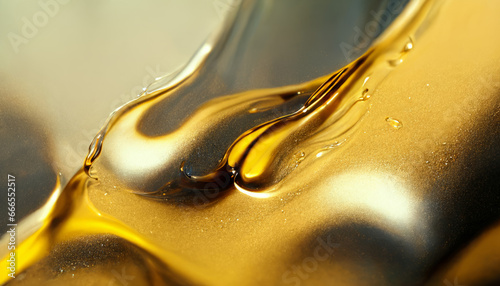 Olive or engine oil splash with waves luxury.