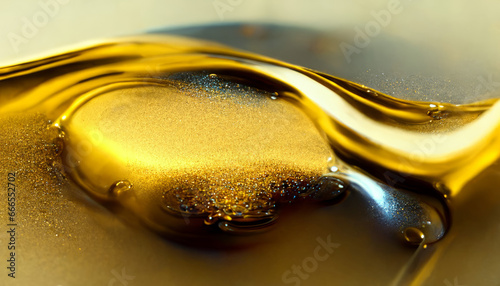 Olive or engine oil splash with waves luxury.