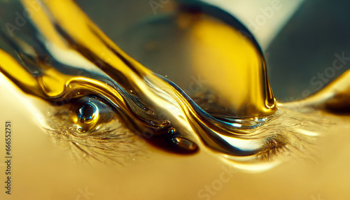 Olive or engine oil splash with waves luxury.