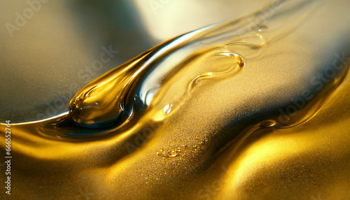 Olive or engine oil splash with waves luxury.
