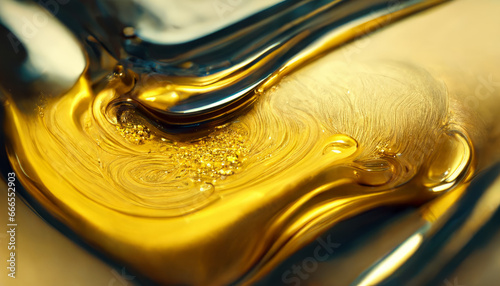 Fototapeta Naklejka Na Ścianę i Meble -  Olive or engine oil splash with waves luxury.