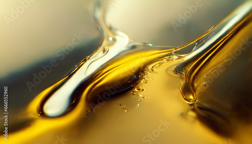 Olive or engine oil splash with waves luxury.