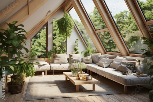 Spacious Living Room in a Lofted House with Roof: Design Ideas and Inspiration