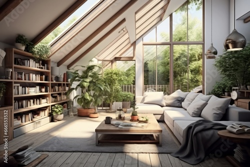 Spacious Living Room in a Lofted House with Roof: Design Ideas and Inspiration