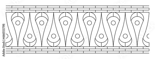 Vintage Black Border Vector Graphic With Floral and Geometric Elements